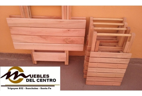 Juego Camping Plegable De Madera