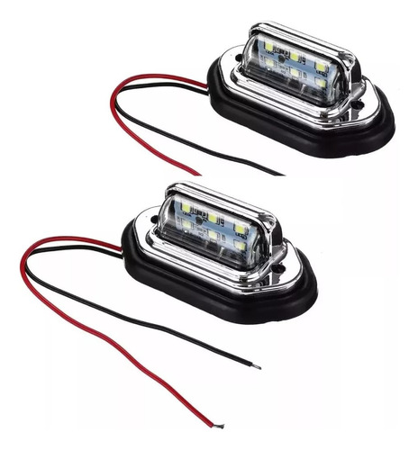 Pack 2 Luz Patente Foco 6 Led Smd Auto Camión Furgón 10-30v