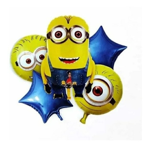 Globos Minions Mi Villano Favorito, Bouquet X 5 Unidades.