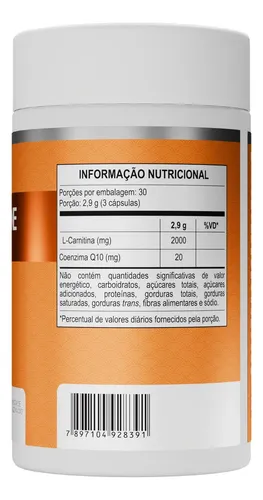 l carnitina coenzima q10 para que serve L-CARNITINE + COQ10 90 CÁPSULAS Trio Cardio- Magnésio- Coq10- L-