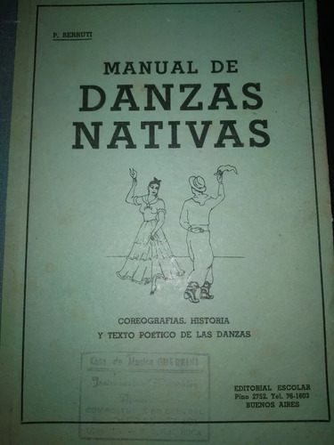 Libro Manual De Danzas Nativas 1967