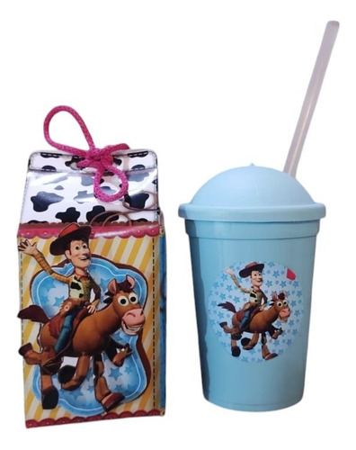 10 Cajitas Milk Box + 10 Vasos Toy Story