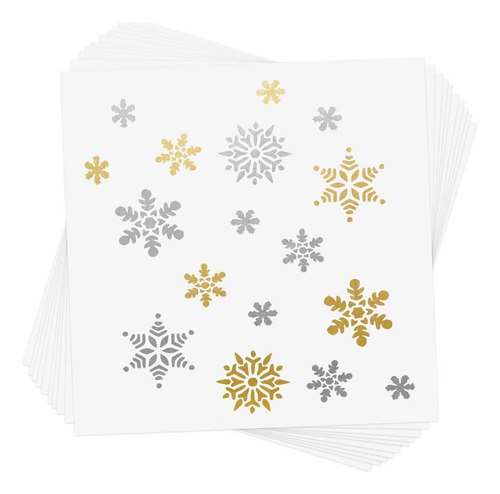 Snowflake Flurry Conjunto De 10 Tatuajes Flash Temporales De