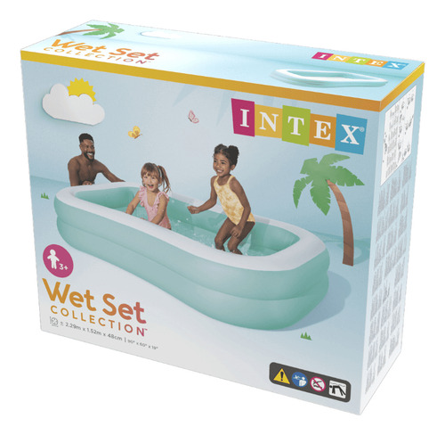 Piscina Bebé Inflable Intex Aqua 229x152x48 Cm Swim Center