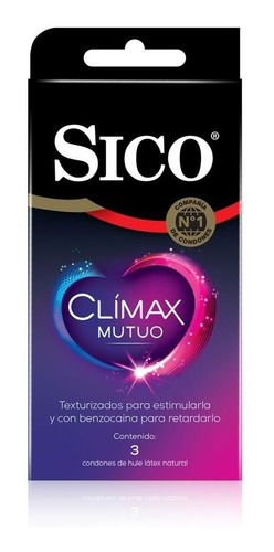 Condones Sico Climax Mutuo 3 Piezas