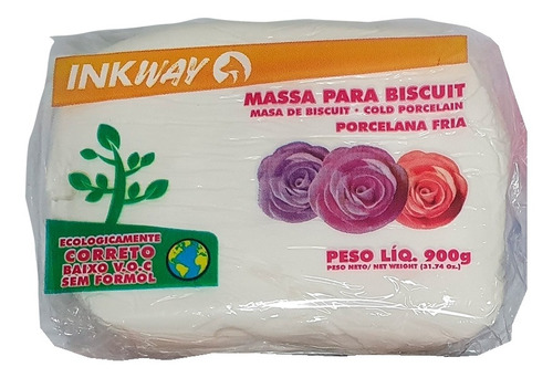 Biscuit Inkway Massa Para Artesanato Branco Ou Natural 900g