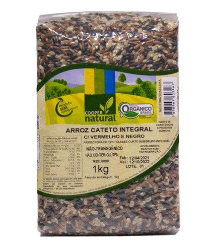 Kit 6x: Arroz Cateto Integral Vermelho E Negro Orgânico