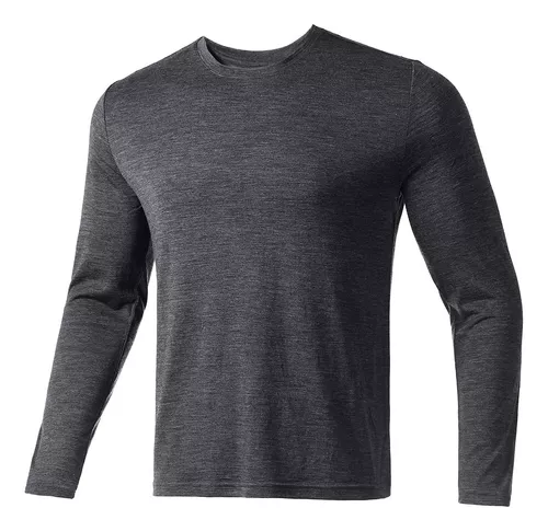 Merino.tech Camiseta de lana merino para hombre, 100% lana merino orgánica,  capa base ligera