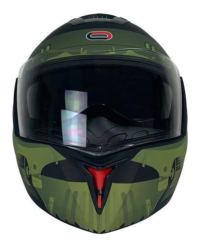 Casco Roda Revenge Verde Army Militar Matte Abatible Dot