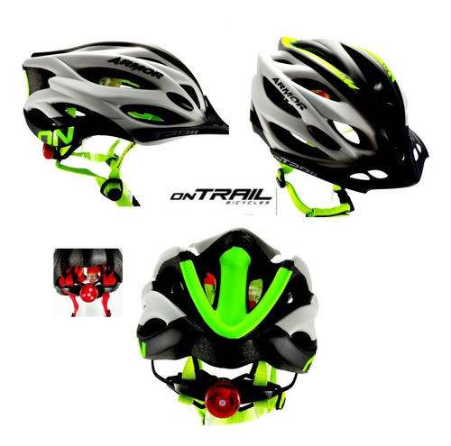 Casco Ciclismo Armor On Trail Bicicletas Ruta Mtb Luz Integr