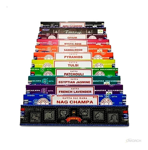 Imagem 10 de 10 de Incenso Nag Champa Satya Aromas Mistos 6cx D15gr+brinde Full