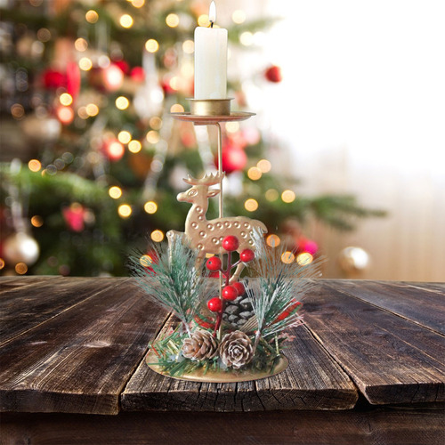 Vela Metálica Con Forma De Árbol De Navidad, Vela De Hierro