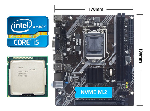 Kit I5 2500k + Motherboard Intelh61 1155 Compatible M.2 Nvme