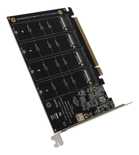 Tarjeta De Adaptador 4 Puerto M.2 Nvme Ssd A Pcie X16 M Key