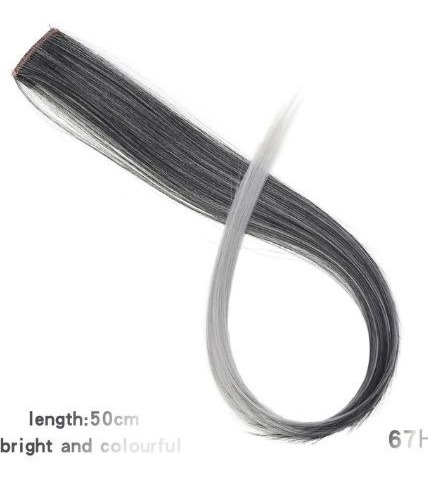 Extensiones De Colores De Cabello Clip Gris Ceniza Degradado