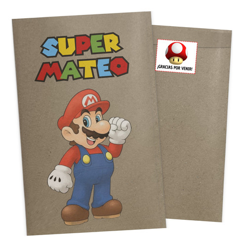 25 Bolsitas Golosineras Chip Bag Super Mario Personalizadas