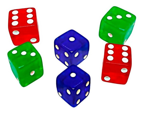 Juego Dados 4 Caras X6 Und Grande Rol Mesa Parques 2cm Color