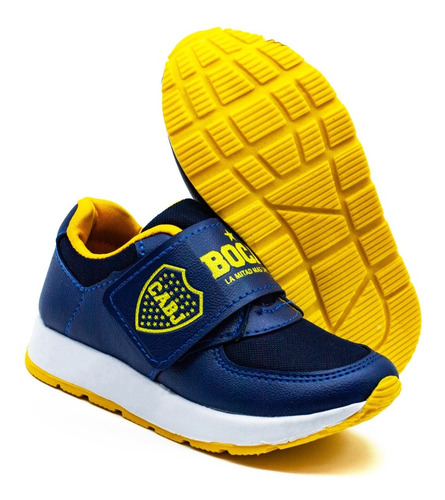 Imagen 5 de 8 de Zapatillas Boca Juniors Para Niño Abrojo Nene Velcro