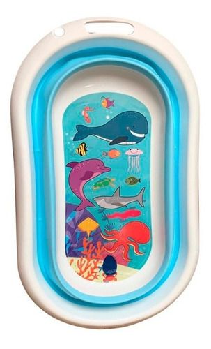 Bañera plegable para bebés Sea Bottom - Love Color Blue