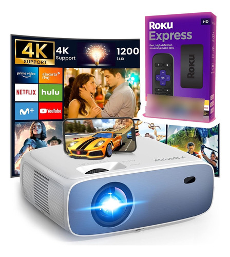 Proyector Videobeam Led Hd + Tv Box Roku