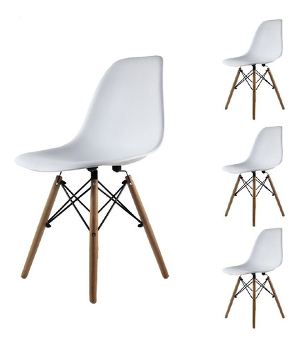 Set 4 Sillas Modernas Polipropileno Eames Stolmx