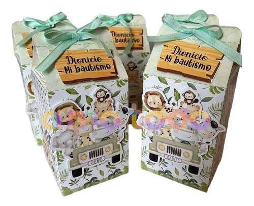 Caja Milk Box Animalitos De La Selva Con Relieve X 15 Unidad