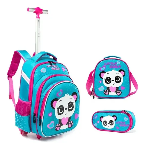 Mochila Escolar Niñas Niños Infantil Preescolar Primaria Set 3 Piezas  Mochila Carrito, Lonchera Y Lapicera