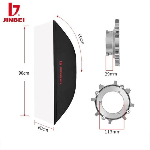 Kit Flash Jinbei 300w + Softbox 60x90cm + Trípode 2m Click