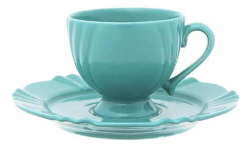 Kit 8 Xícaras Cafézinho Soleil Dreams Oxford Porcelana 75ml Cor Verde