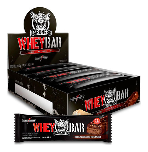 Whey Bar Darkness Com 8 Unidades 90 Gramas Sabor Chocolate