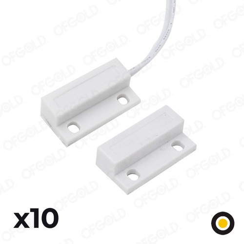 Sensor Magnético Precableado Plastico Blanco X 10 Unidades