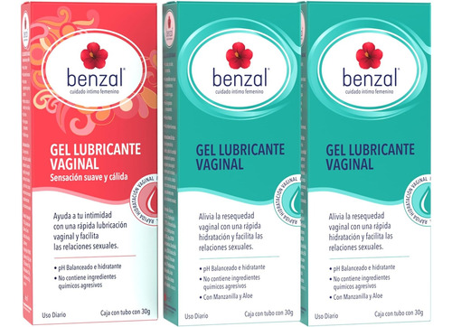 Kit Benzal 2pack Lubricante Vaginal + 1 Gel Sensación Suave