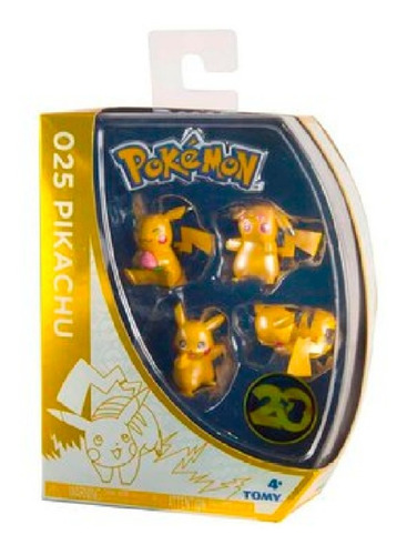 Tomy Pokemon 025 Pikachu -mini Figures-20th Anniversary Set