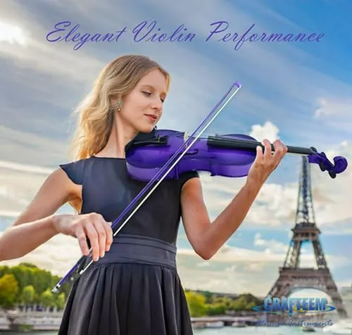 Violín Premium Morado 4/4 Para Principiantes - Kit Completo