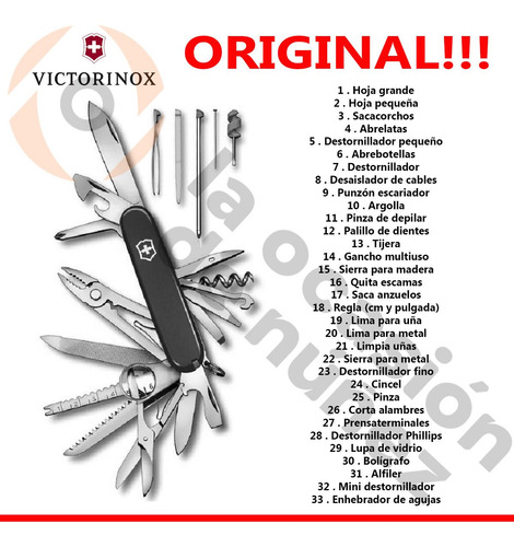 Victorinox Cortaplumas Champ Suiza 33 Usos 23137 + Estuche