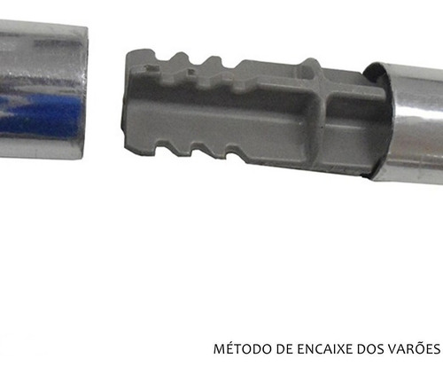 Kit Varão Para Cortina Duplo 28mm/19mm Alumínio 6,00m