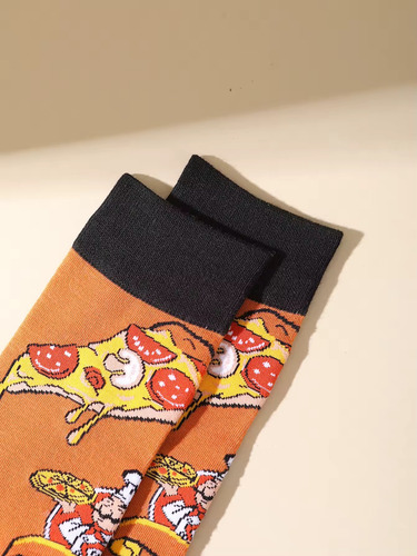 Calcetines Pizza Con Caja Calcetas Pizza Regalo Creativo