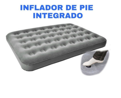 Imagen 5 de 6 de Colchon Inflable 2 Plazas Inflador De Pie