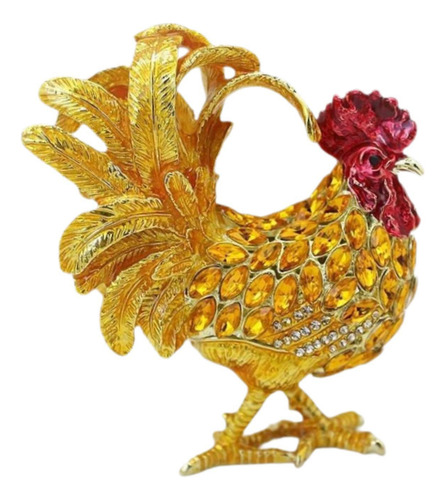 Ornamento De La Caja De Joyeros De Gallo Elegante Small