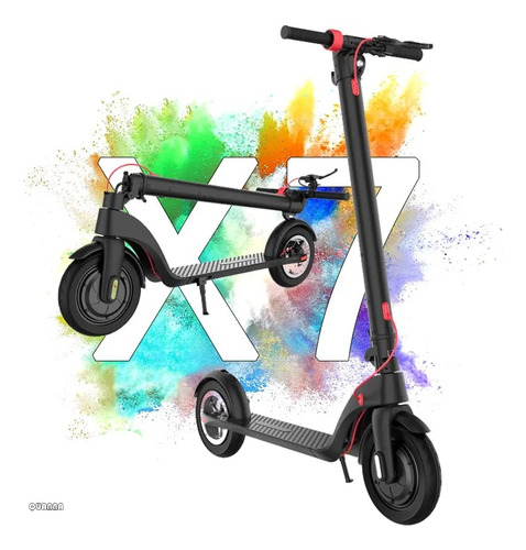 Scooter Eléctrico Patín Plegable Para Adultos Hx-x7 Quanna Electrico Con Motor Sin Escobillas Potencia Máxima 350w, Velocidad Máxima De 25km/h Con Luz Led  