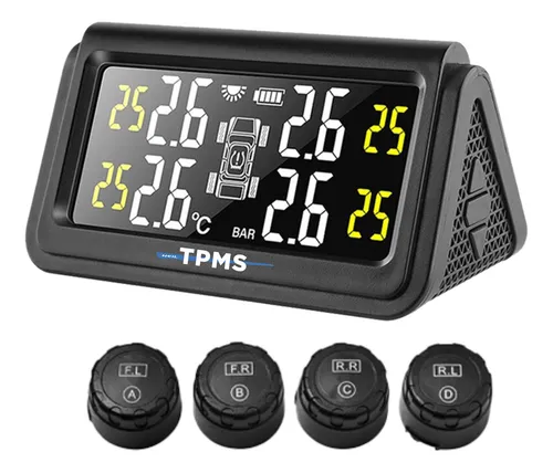 Sensor Presión Tpms Externo Para Autos - Pantalla Y Alerta