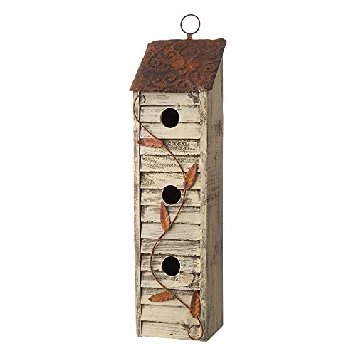 18  H Wooden Three-tier Hanging Distressed Garden Birdh...