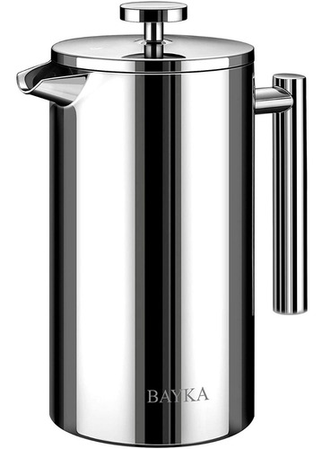 Imagen 1 de 4 de Cafetera Prensa Francesa En Acero Inoxidable 1 Litro