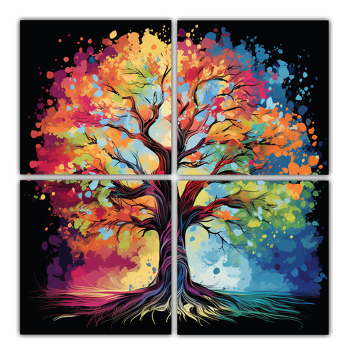 60x60cm Cuadros De Árbol De Algodoncillo En Colores Del Arc