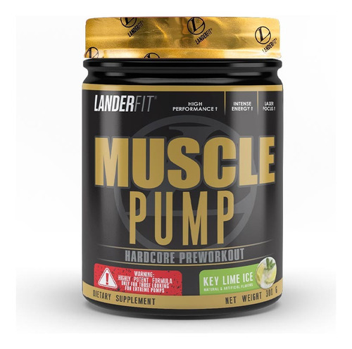 Muscle Pump Landerfit Pre Entreno 300g Usa Extreme Pump Key Lime Ice