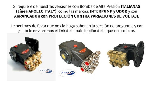 Imagen 6 de 8 de Hidrolavadora Industrial 5hp 220v 2500psi Apollo Económica