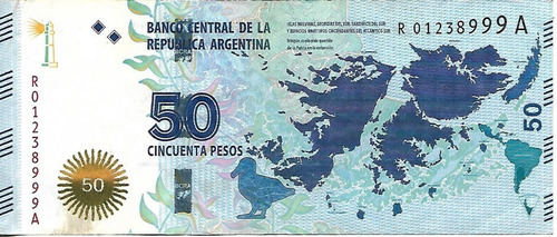 50 Pesos Malvinas Reposicion Muy Bueno + Palermo