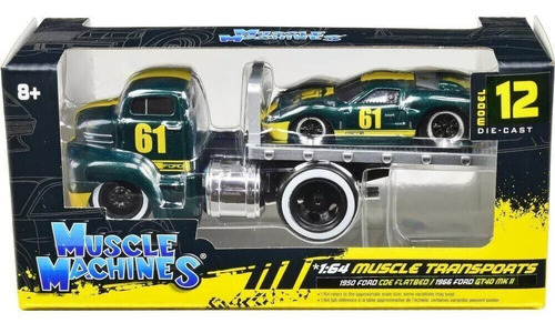 1/64 Muscle Machines 1950 Ford Coe Flatbed / 1966 Ford Gt40 