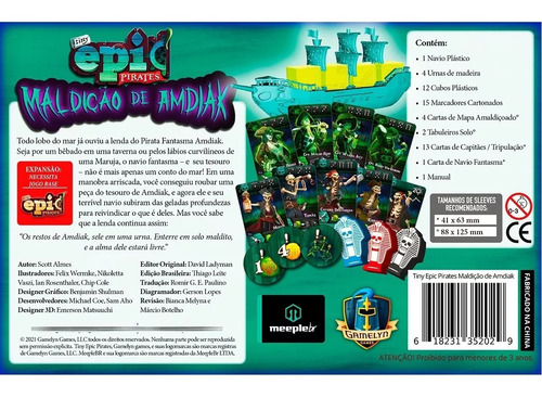 Kit 2 Tiny Epic Pirates E Expansão Maldição Jogo Tabuleiro