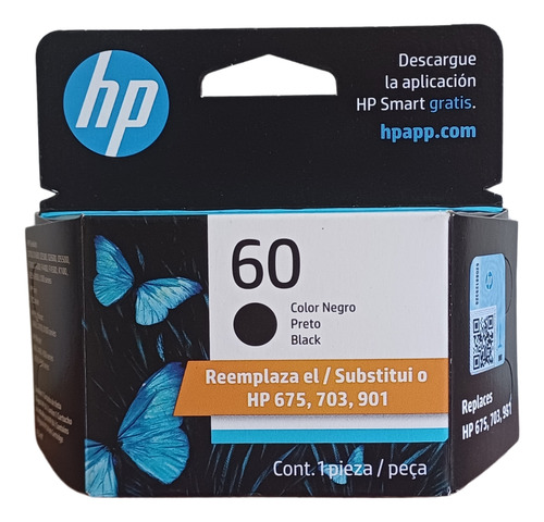 Tinta Hp 60 Negra Original 4,5 Ml Cc640wl C4600 - F4400
